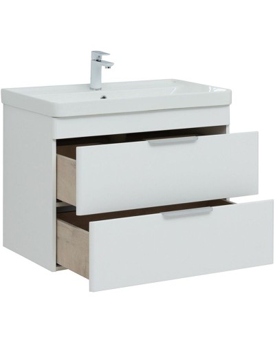 Тумба под раковину Aquanet Ирис new 80 310146 подвесная Белая глянцевая