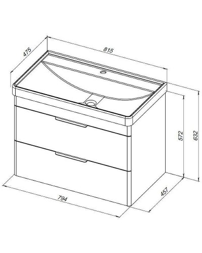 Тумба под раковину Aquanet Ирис new 80 310146 подвесная Белая глянцевая