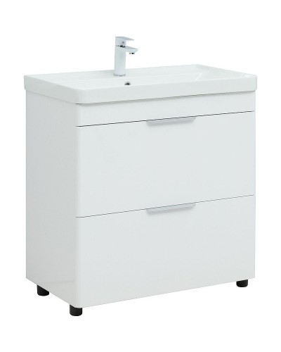 Тумба под раковину Aquanet Ирис new 80 310154 Белая глянцевая