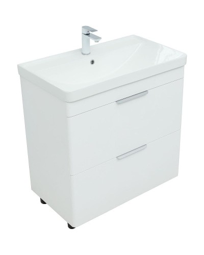Тумба под раковину Aquanet Ирис new 80 310154 Белая глянцевая