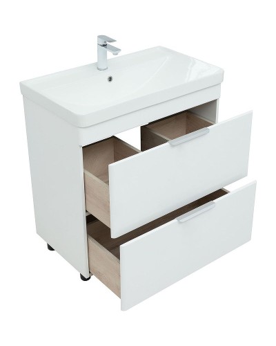 Тумба под раковину Aquanet Ирис new 80 310154 Белая глянцевая