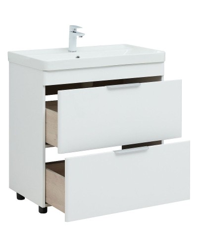 Тумба под раковину Aquanet Ирис new 80 310154 Белая глянцевая