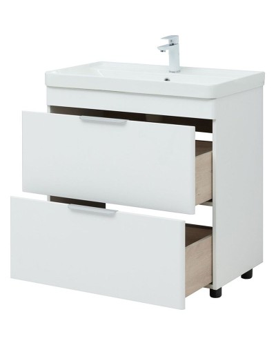 Тумба под раковину Aquanet Ирис new 80 310154 Белая глянцевая