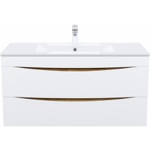 Тумба с раковиной Iddis Cloud 100 CLO10Y0i95K подвесная Белая матовая Дуб золотистый