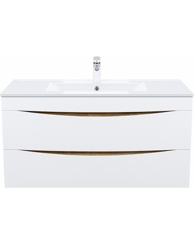 Тумба с раковиной Iddis Cloud 100 CLO10Y0i95K подвесная Белая матовая Дуб золотистый