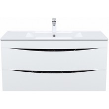 Тумба с раковиной Iddis Cloud 100 CLO10B0i95K подвесная Белая матовая Черный мрамор