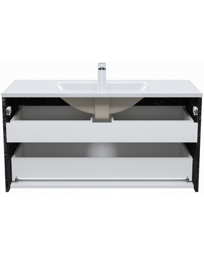 Тумба с раковиной Iddis Cloud 100 CLO10B0i95K подвесная Белая матовая Черный мрамор