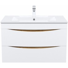 Тумба с раковиной Iddis Cloud 80 CLO80Y0i95K подвесная Белая матовая Дуб золотистый