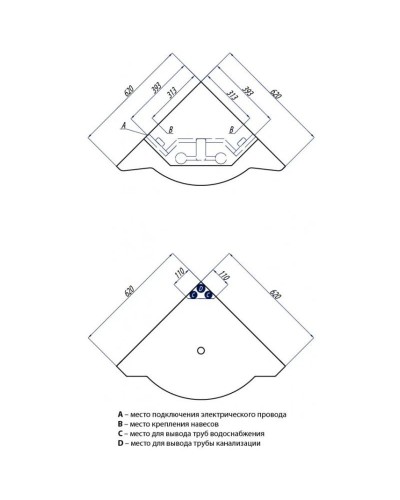 Тумба с раковиной белый 62х62 см Акватон Альтаир 1A0426K0AR010
