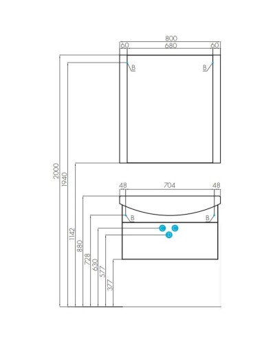 Тумба с раковиной белый 80,5 см Акватон Ария 1A1417K0AA010