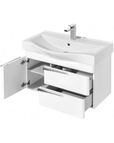 Тумба с раковиной белый глянец 80 см Акватон Беверли 1A2355K0BV010