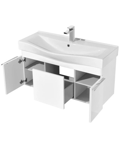 Тумба с раковиной белый глянец 100 см Акватон Беверли 1A2367K0BV010