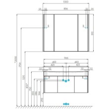 Тумба с раковиной белый глянец 100 см Акватон Беверли 1A2367K0BV010