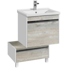 Тумба с раковиной белый глянец/бетон пайн 60 см Акватон Капри 1A2301K1KPDA0