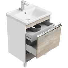 Тумба с раковиной белый глянец/бетон пайн 60 см Акватон Капри 1A2301K1KPDA0