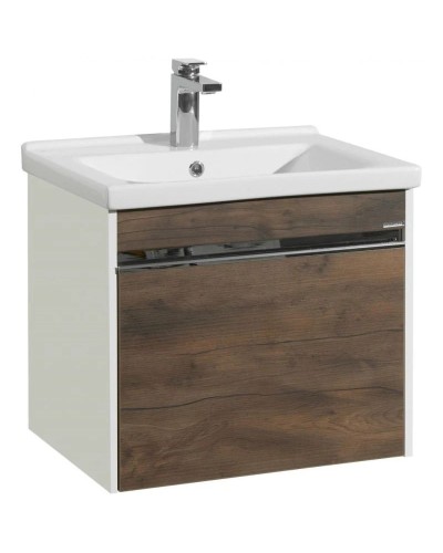 Тумба с раковиной белый глянец/таксония темная 60 см Акватон Капри 1A2301K1KPDB0