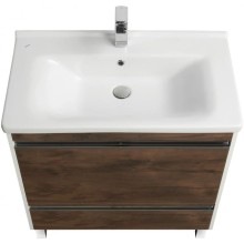 Тумба с раковиной белый глянец/таксония темная 80 см Акватон Капри 1A2302K1KPDB0