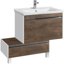 Тумба с раковиной белый глянец/таксония темная 80 см Акватон Капри 1A2302K1KPDB0