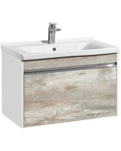 Тумба с раковиной белый глянец/бетон пайн 80 см Акватон Капри 1A2302K1KPDA0