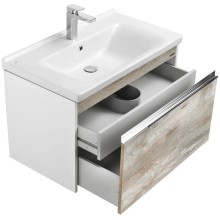 Тумба с раковиной белый глянец/бетон пайн 80 см Акватон Капри 1A2302K1KPDA0