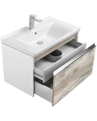 Тумба с раковиной белый глянец/бетон пайн 80 см Акватон Капри 1A2302K1KPDA0