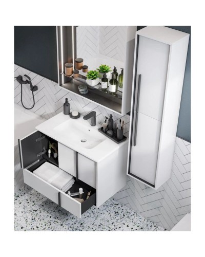 Тумба с раковиной белый матовый 80 см Акватон Ривьера 1A2390K1RVX20