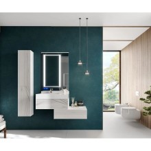 Тумба с раковиной белый глянец/ольха наварра 80 см Акватон Сакура 1A2364K1SKW80