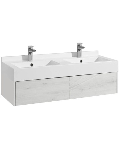 Тумба с раковиной белый глянец/ольха наварра 120 см Акватон Сакура 1A2197K2SKW80