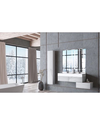 Тумба с раковиной белый глянец/ольха наварра 120 см Акватон Сакура 1A2197K2SKW80