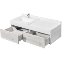 Тумба с раковиной белый глянец/ольха наварра 120 см Акватон Сакура 1A2197K1SKW80