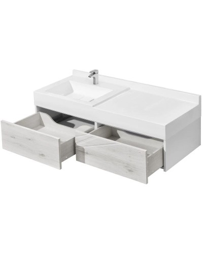 Тумба с раковиной белый глянец/ольха наварра 120 см Акватон Сакура 1A2197K1SKW80