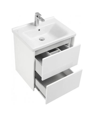 Тумба с раковиной белый глянец 60 см Акватон Стоун 1A2314K1SX010