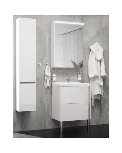 Тумба с раковиной белый глянец 60 см Акватон Стоун 1A2314K1SX010