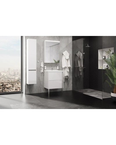 Тумба с раковиной белый глянец 60 см Акватон Стоун 1A2314K1SX010