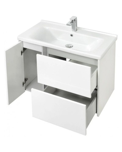 Тумба с раковиной белый глянец 80 см Акватон Стоун 1A2282K1SX010