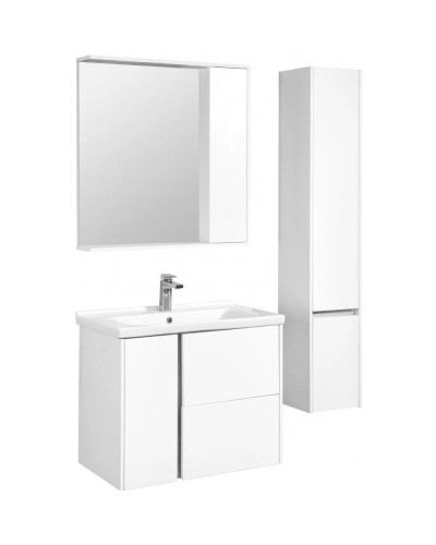 Тумба с раковиной белый глянец 80 см Акватон Стоун 1A2282K1SX010