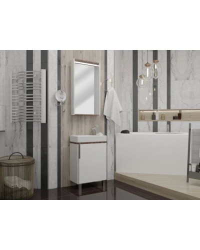 Тумба с раковиной белый глянец/джарра 46 см Акватон Бэлла 1A2215K1BBAZ0