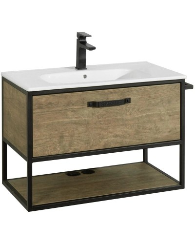 Тумба с раковиной дуб кантри/черный 80 см Акватон Лофт Фабрик 1A2424K6LTDY0