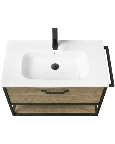 Тумба с раковиной дуб кантри/черный 80 см Акватон Лофт Фабрик 1A2424K6LTDY0
