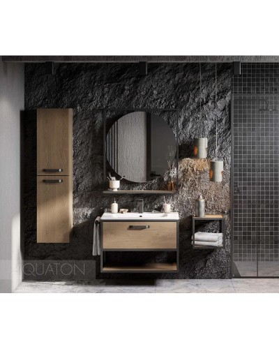 Тумба с раковиной дуб кантри/черный 80 см Акватон Лофт Фабрик 1A2424K6LTDY0