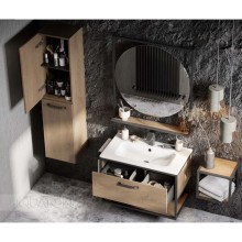 Тумба с раковиной дуб кантри/черный 80 см Акватон Лофт Фабрик 1A2424K6LTDY0