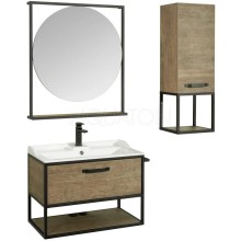 Тумба с раковиной дуб кантри/черный 80 см Акватон Лофт Фабрик 1A2424K0LTDY0