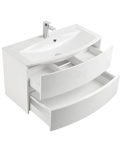 Тумба с раковиной белый глянец 95 см Акватон Астера 1A1953K0AS010