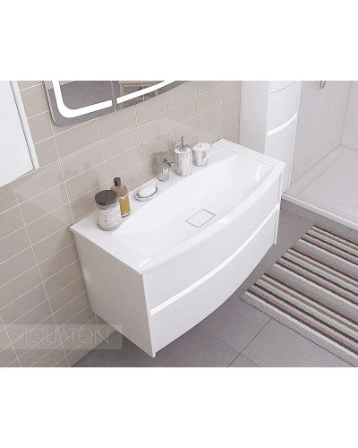 Тумба с раковиной белый глянец 95 см Акватон Астера 1A1953K0AS010