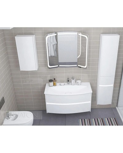 Тумба с раковиной белый глянец 95 см Акватон Астера 1A1953K0AS010