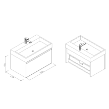 Тумба с раковиной AltroBagno Abruzzi 600