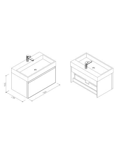 Тумба с раковиной AltroBagno Abruzzi 600