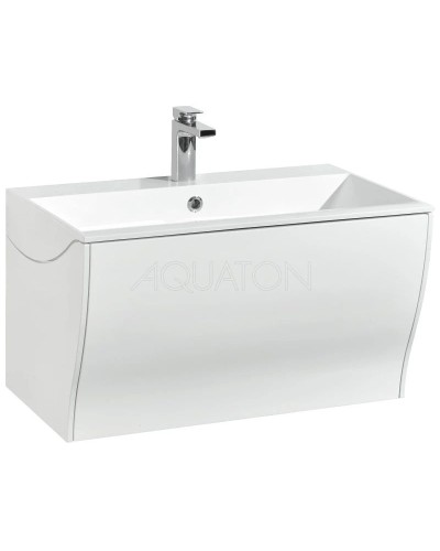 Тумба с раковиной белый глянец 80 см Акватон Ондина 1A1834K0OD010