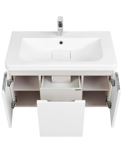 Тумба с раковиной белый глянец 85 см Акватон Шерилл 1A2088K1SH010