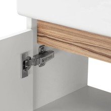 Тумба с раковиной белый глянец/эбони светлый 46 см Акватон Эклипс 1A1728K1EK49L